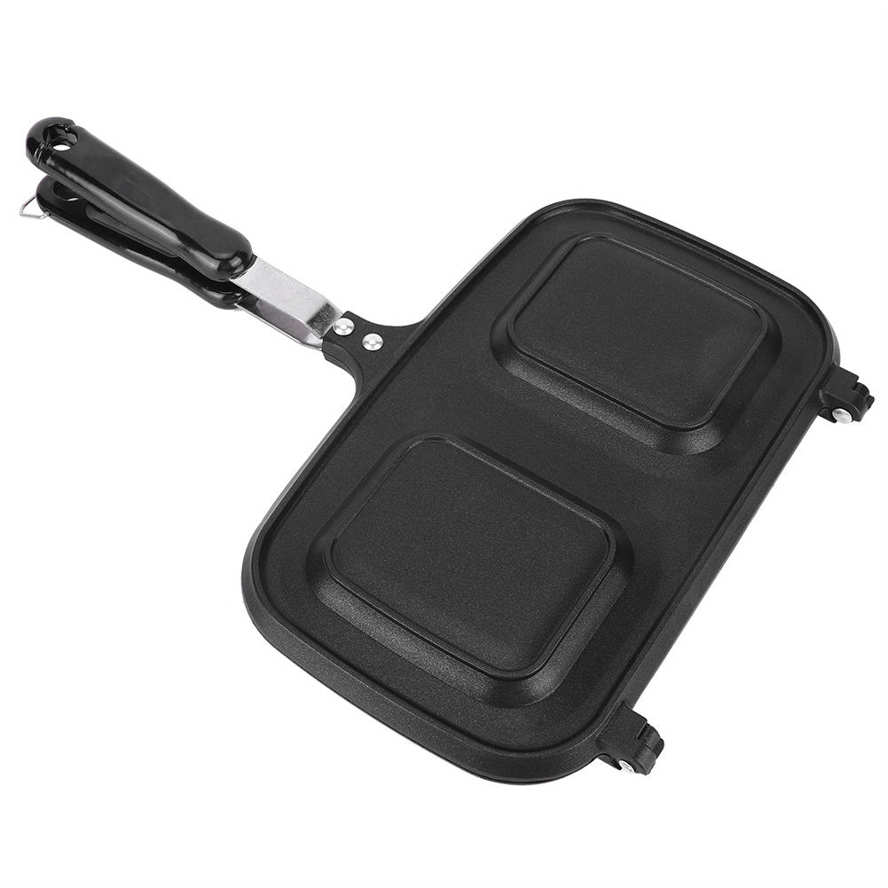 Double Sided Non-Stick Twin Skillet Griddle Frying Magic Pan Cast Cooking Utensi. 