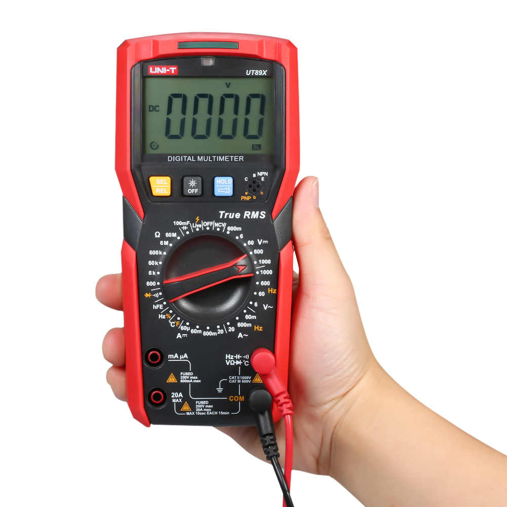 UT89X Digital Multimeter High Accuracy Handheld Mini Universal Meter 6000 Counts LCD Display True RMS Measure AC/DC Voltage Current Resistance Capacitance Temperature Diode Tester. 