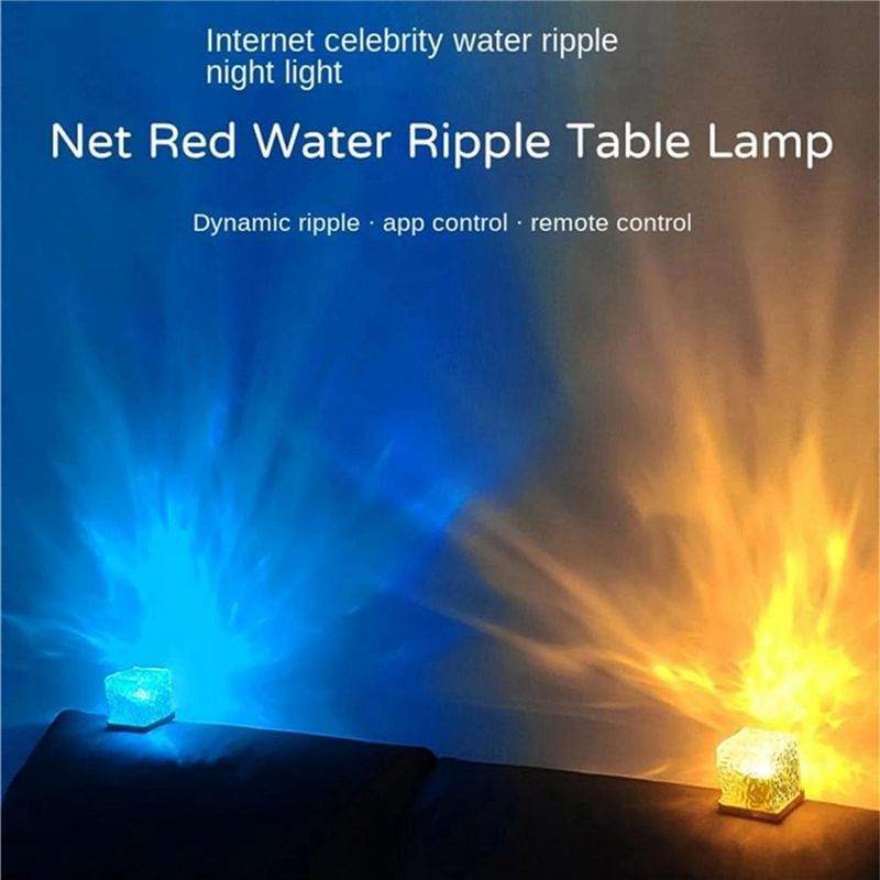 2X Northern Lights Lamp,Wave-Cube Lamp, Projector,16 Color Water Wave Effect Lights for Bedroom-C. 