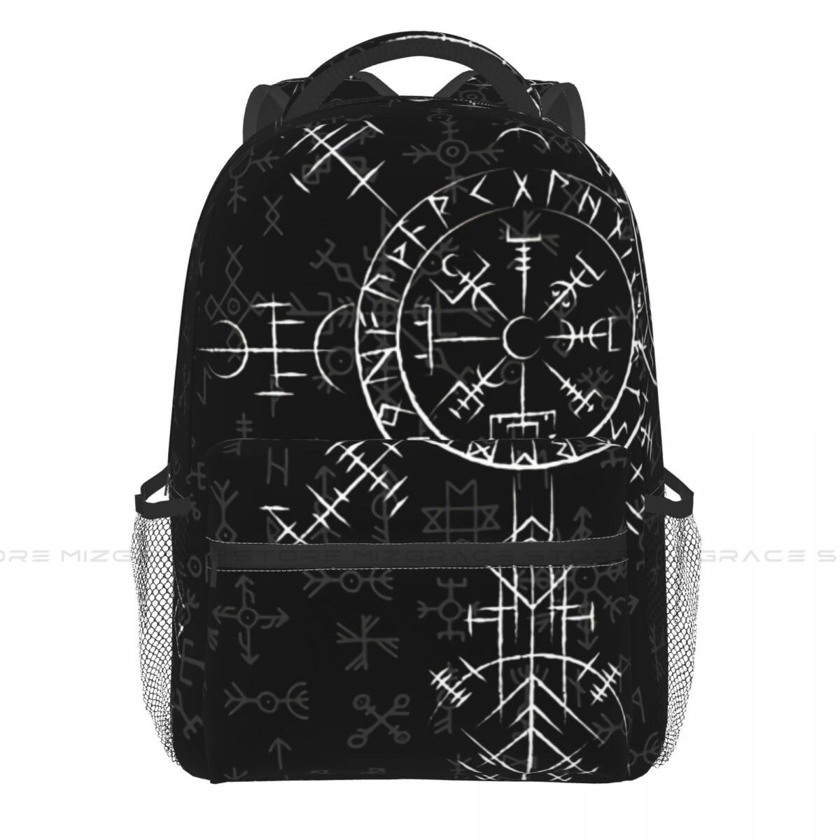 School Bag Celtic Lucky Charm Compass Symbole Celtic Vegvisir Travel Laptop Backpacks Norse Mythology Vikings Soft Rucksack