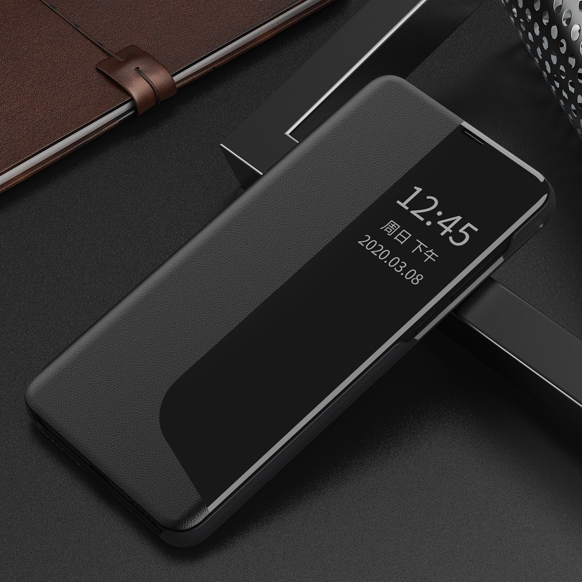 Flip Case For Huawei P20 Pro Phone Case Smart Window View Shockproof PU Leahter Cover. 