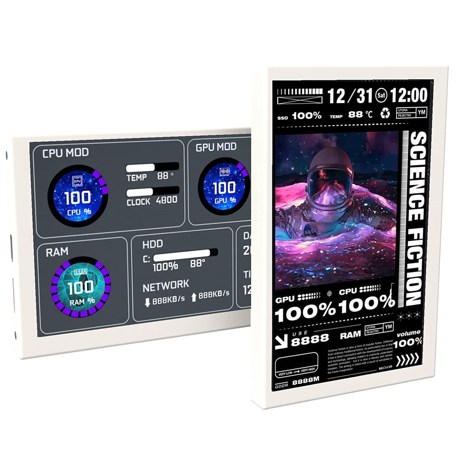 5in Computer Temp Monitor IPS USB Mini Screen PC Sensor Panel Display PC CPU GPU RAM Data Monitor for Windows hot sale. 