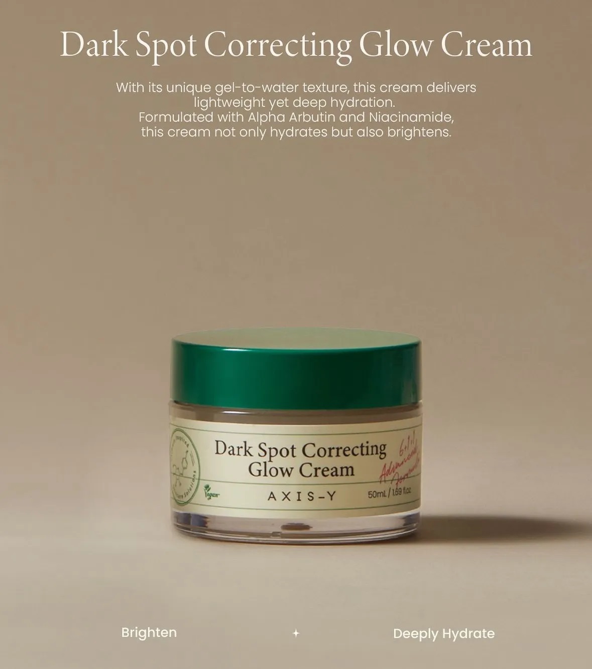 Axis-y Dark spot correcting glow cream 50ml. 