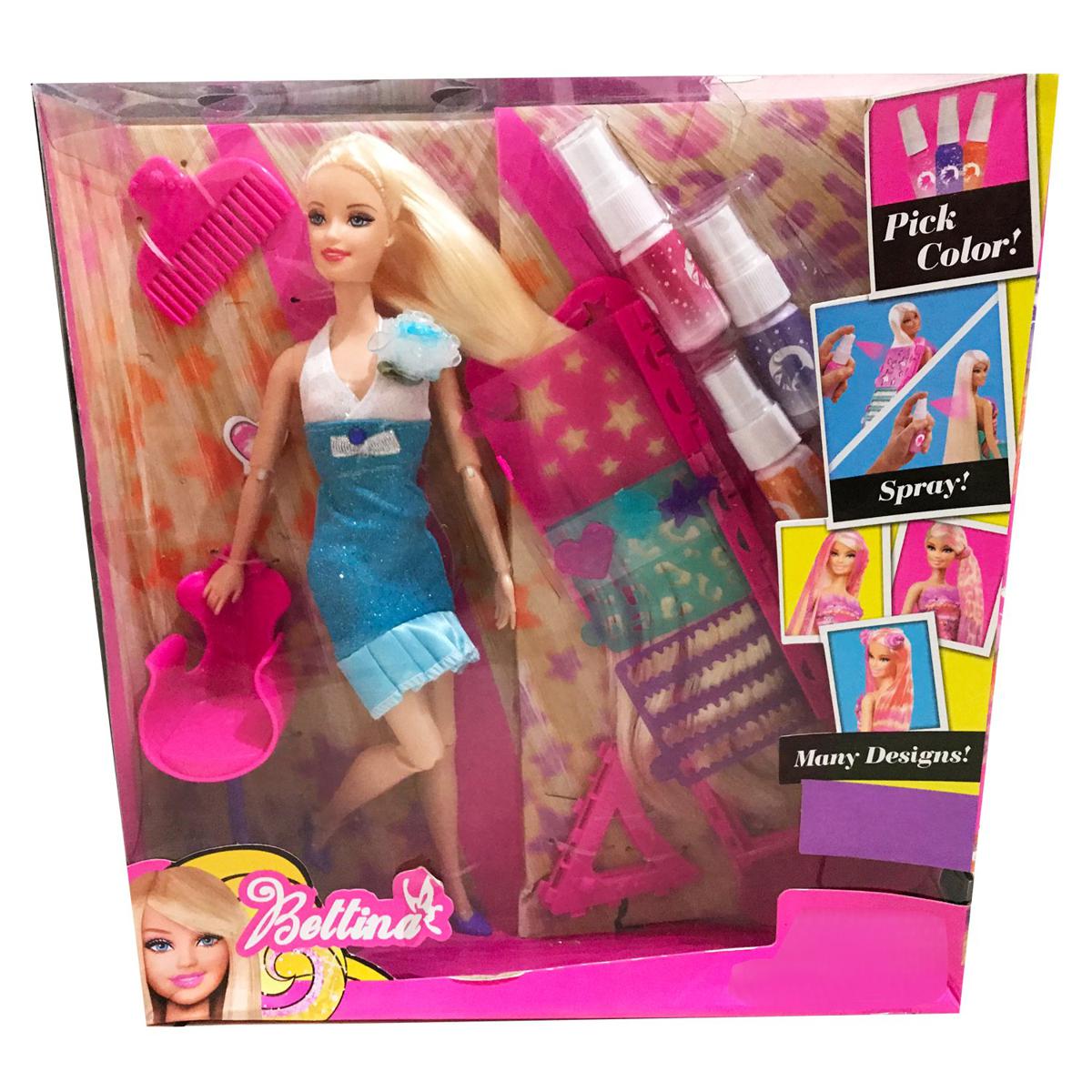 Doll with Hair Color and Design Salon Set with Accessories Toy for