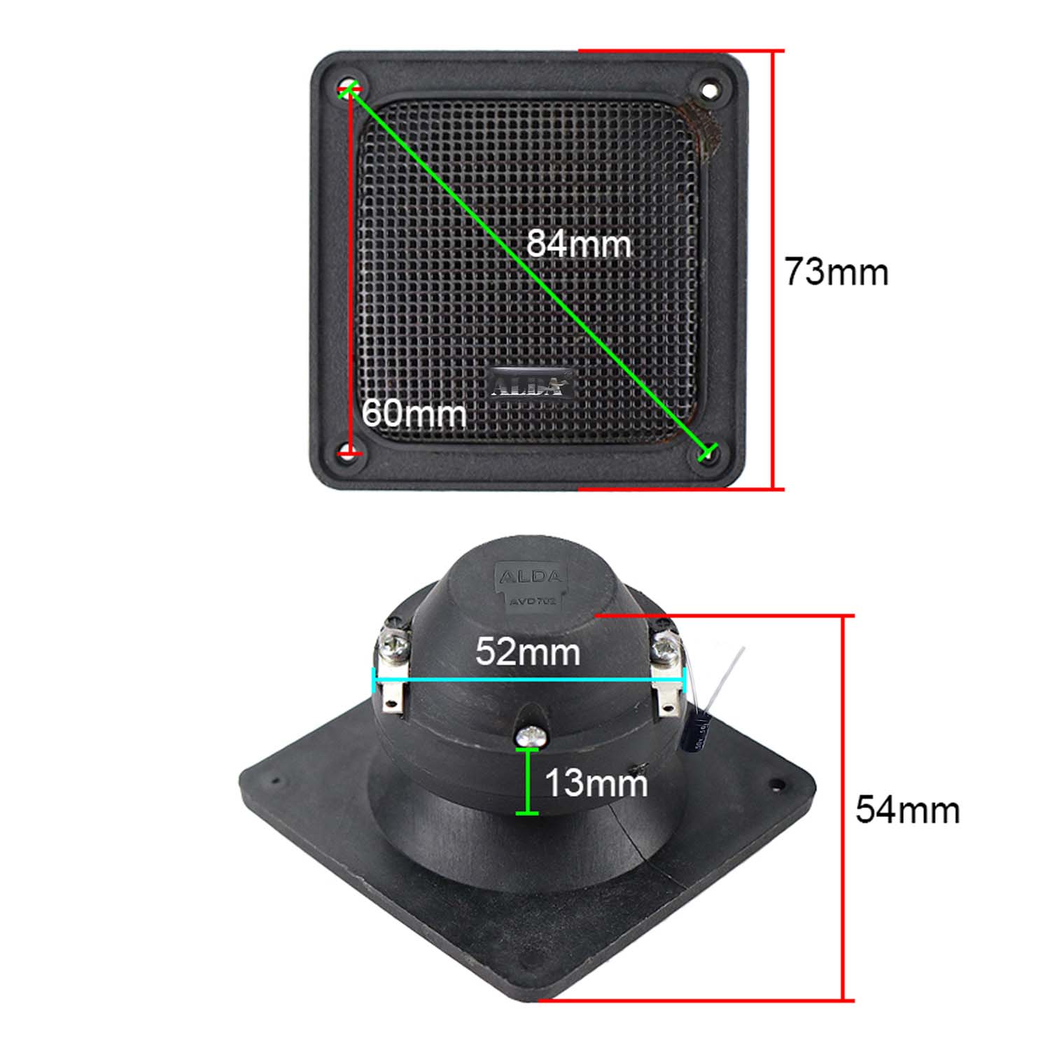Square Piezo Tweeter Speaker High Frequency Super Treble for Car or Home Audio. 