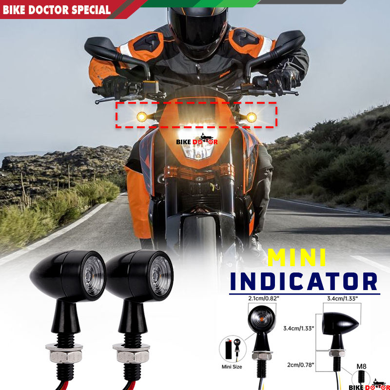 Mini Super Universal Bright Indicator LED Running Light for All Type of Motorcycle 1 Pair