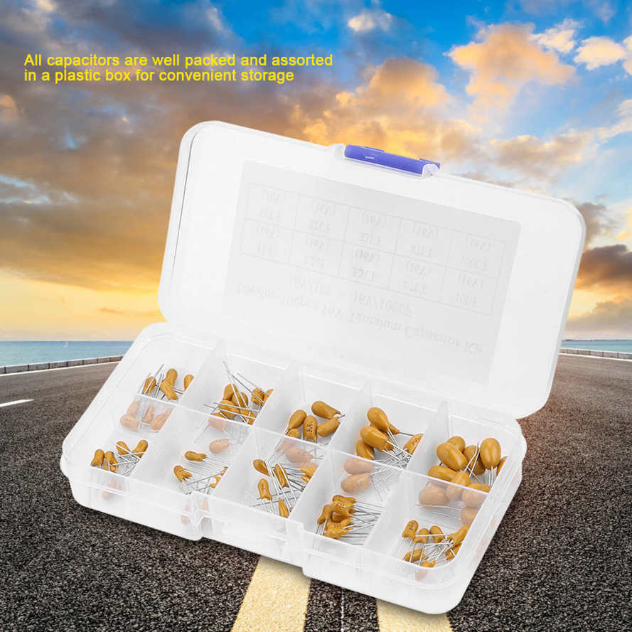 1 uf - 100 capacitor 10 value assortment kit portable tantalum for PC computer ICs. 