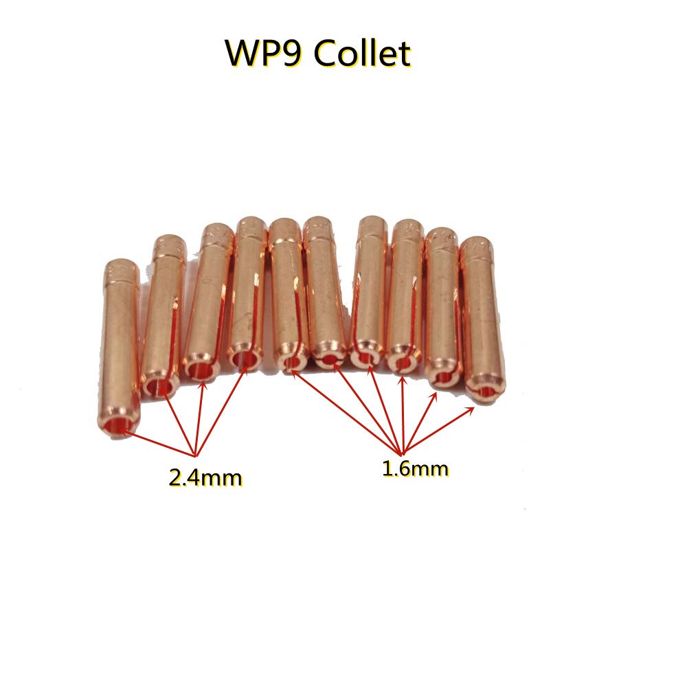 【VisioN Shop】24pcs Argon TIG Welding Torch Consumable 2.4mm 1.6mm TIG Tungsten Electrode Collet Alumina Nozzle for WP9 WP9V WP9FV TIG Torch. 
