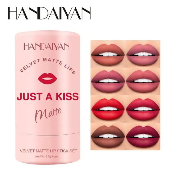 HANDAIYAN 8pcs lipstick set moisturizing brightening velvet matte lip stick set. 