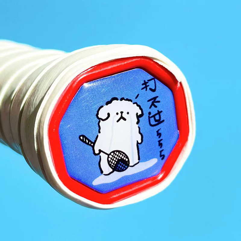 Funny Cartoon Creative Plastic Hard Decorative Sticker For Badminton Racket Handle Cover Playful Modification Sunlight Mall. 