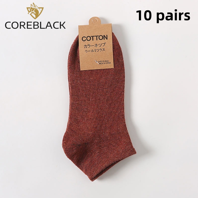 10 Pairs Men Socks Combed Cotton Plain Color Short Socks Casual Breathable Comfortable Sweat-absorbing Business Short Tube Socks