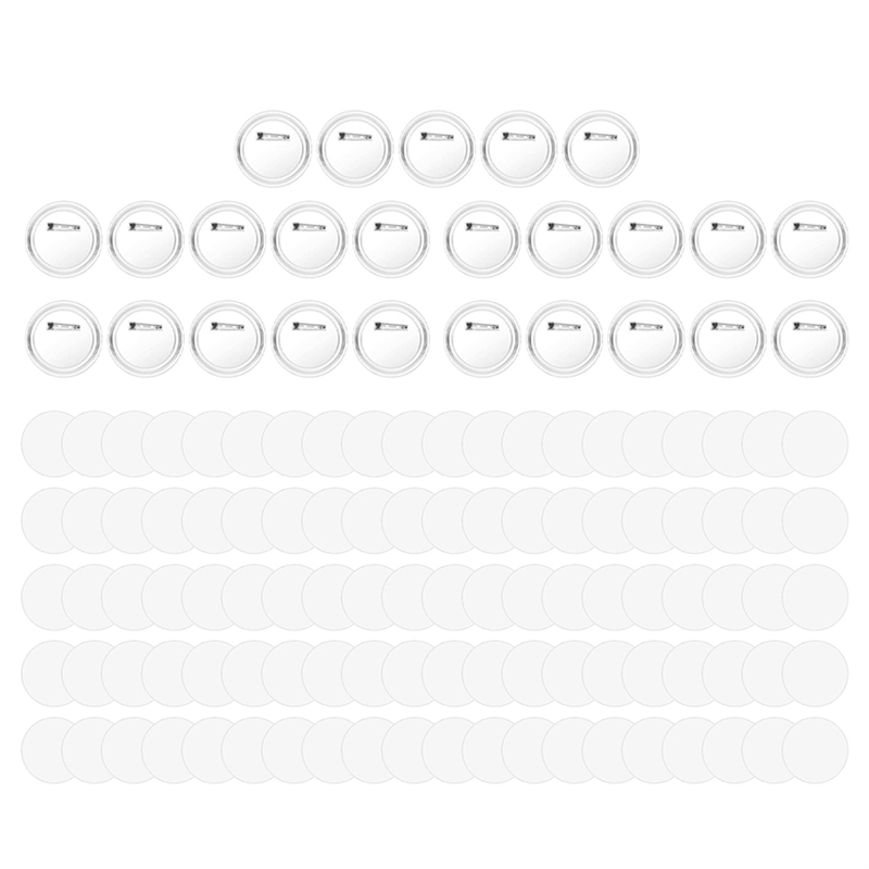 25PCS Clear Acrylic Buttons Clear Plastic Craft Button with Pin Blank Paper Pins Buttons Design for DIY Set