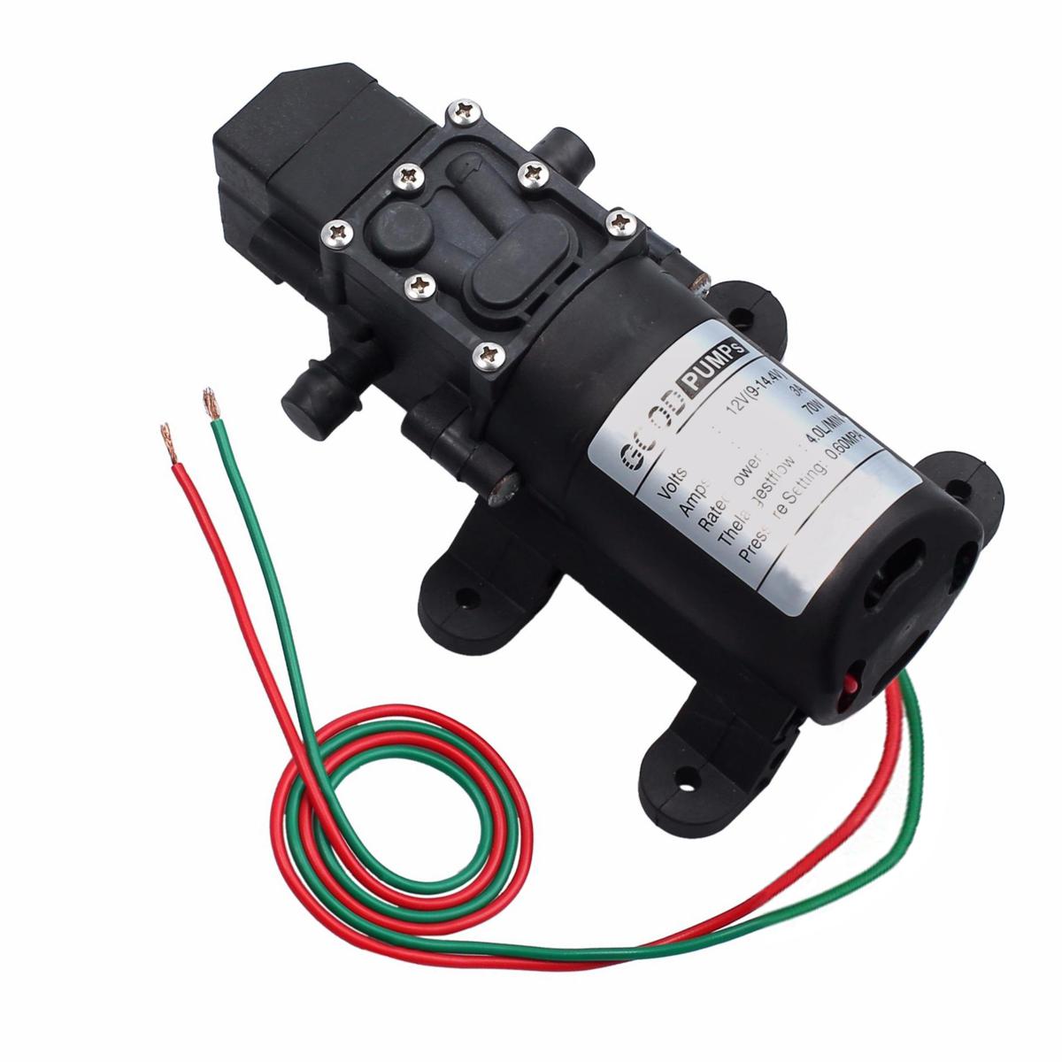Micro Diaphragm High Pressure Water Pump Automatic Switch 130PSI DC 12V to 24V