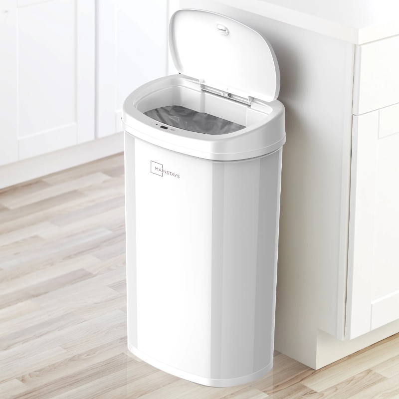 Mainstays 50L Motion Sensor Stainless Steel Garbage Can Smart Kitchen Trash Can. 