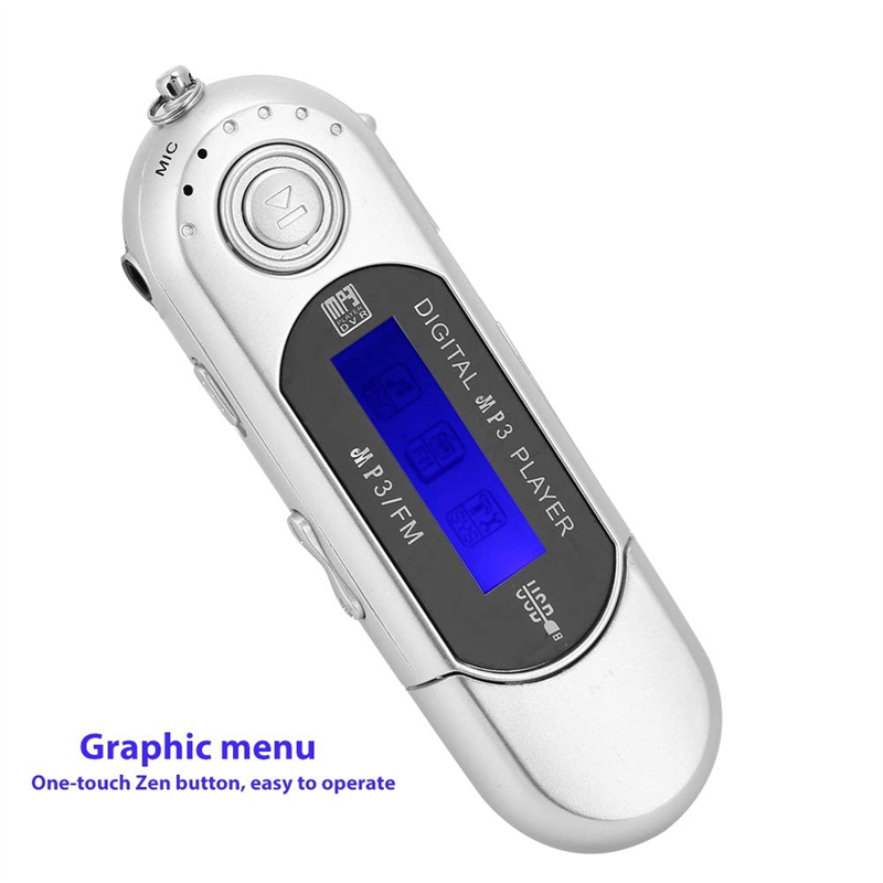 MP3 Player MP3 USB Player Music FM Radio with Earphone 8GB, Portable with LCD Screen for Walking Running (Blue). 