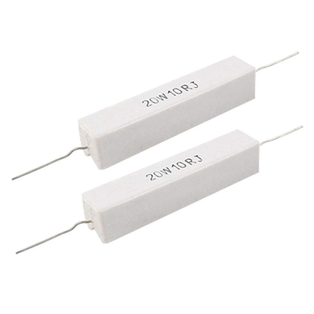 20Watt 10 Ohm WIREWOUND 20W 10 Ohm Ceramic Cement Power Wirewound Resistor 10 Ohm 20 Watt Wire Wound 2Pin Leads Fixed Cement Resistor 5% Tolerance