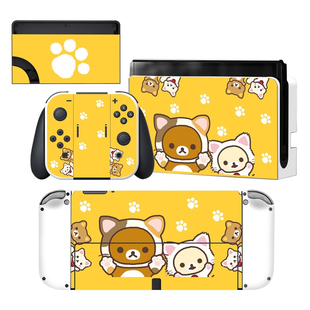 Rilakkuma Korilakkuma Nintendo Switch Oled Skin Cover Sticker Decal for NS OLED Console Joy-con Controller Dock Vinyl. 