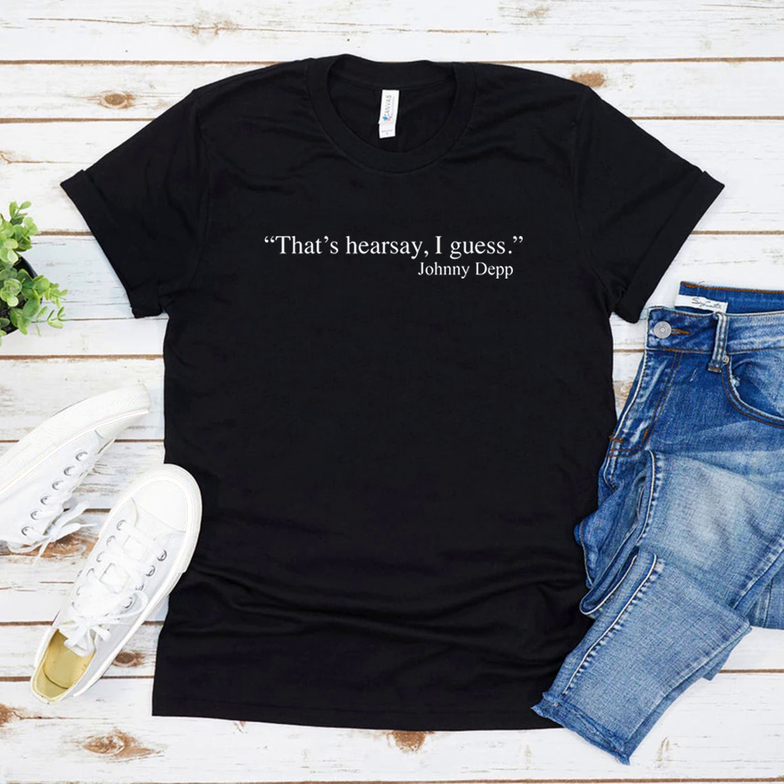 That's Hearsay I Guess Shirt Johnny Depp T-shirt Justice for Johnny T Shirt Graphic T Shirts Tee Short Sleeve Casual Tshirt Tops. 