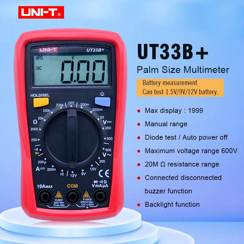 Uni-T UT33B+ Digital Multimeter AC/DC Volt, DCA. 