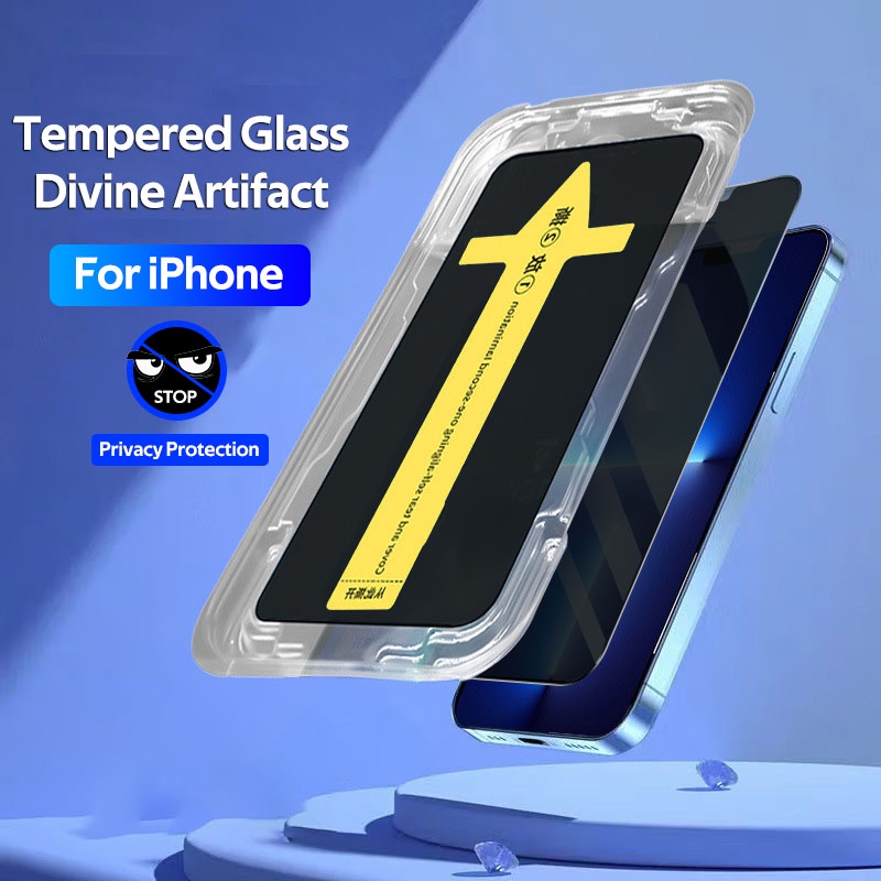 TBTIC One Click Installation Compatible For iPhone 14 Plus 13 12 11 Pro X Xs Max XR Screen Protector With Easy Install Kit Guide Artifact Applicator HD Privacy Full Coverage Screen. 