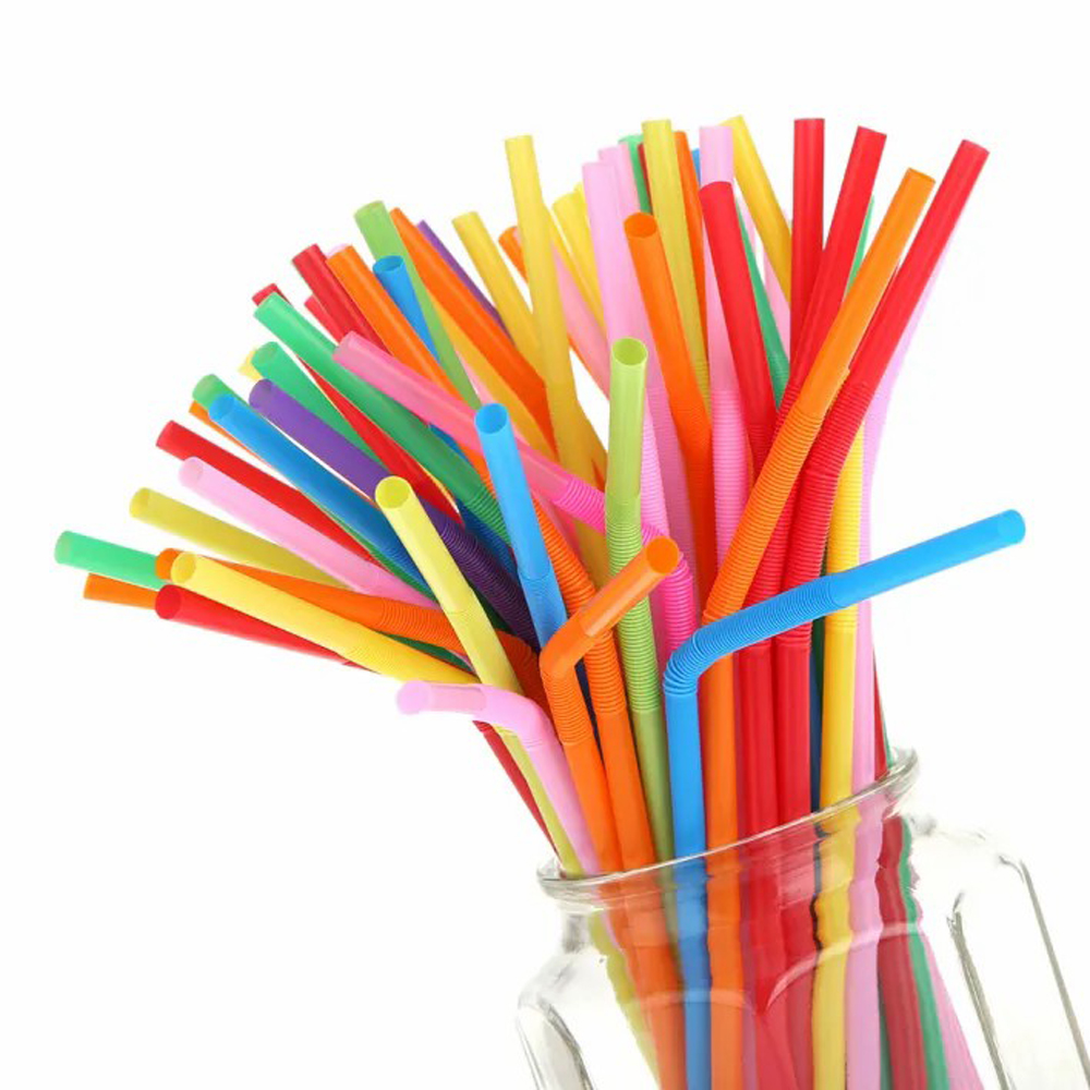 Straws Flexible juice Pipe - 100pcs. 