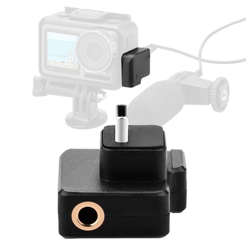 【YIYANGMAOYI111】For Dji Action Microphone 3.5mm/USB-Cc Adapter Audio External Mount For Plug DJI Osmo Action Accessories. 