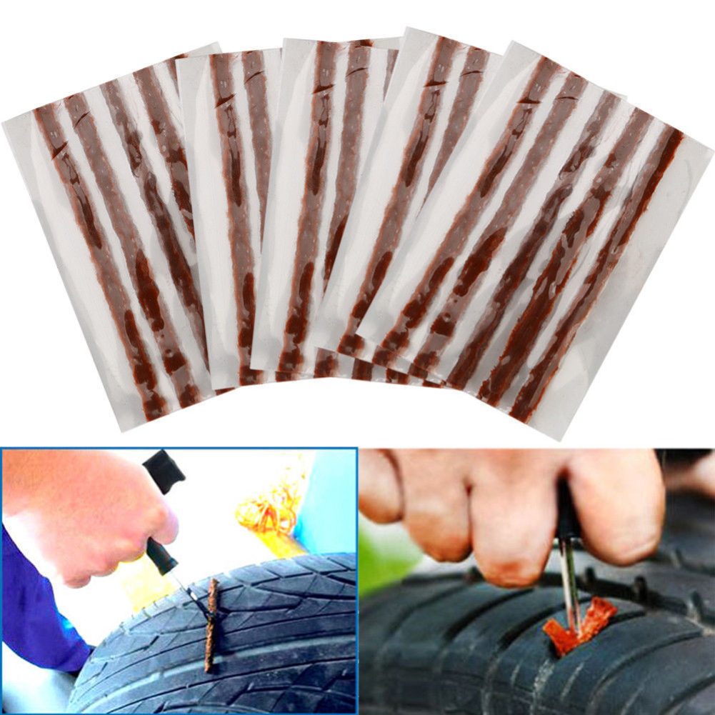 100Pcs Self Vulcanizing Tubeless Seal Strip Plug Tire Puncture Repair Tool. 