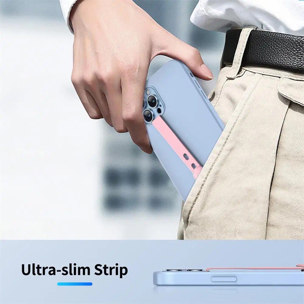Silicone Cell Phone Loop Strap Reusable Hand Finger Holder C-shaped Clip Finger Phone Grip Fit 4.7-6.5 Most Smart Phone Case. 