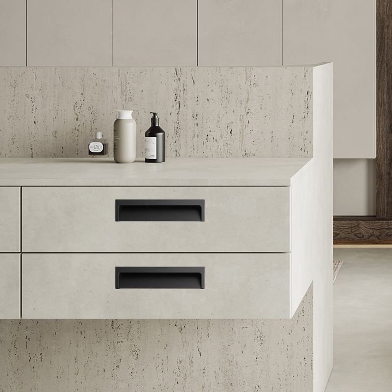 BON closet cabinet door concealed handle recessed groove concealed buckle concave sliding door handle hidden door handle. 