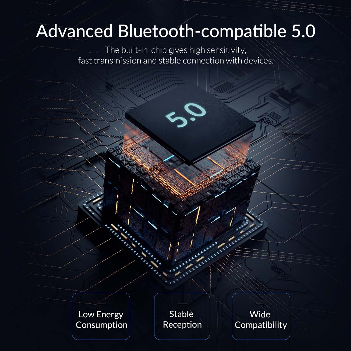ORICO USB Bluetooth 5.0 Dongle Adapter Mini Wireless Mouse Music Audio Receiver Transmitter for PC Speaker Mouse Laptop. 