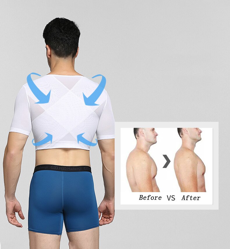 Men Chest Shaper Vest Gynecomastia Chest lift Male Vest Top Bra Men Posture  Corrector Back Support Compression Shirt Corset