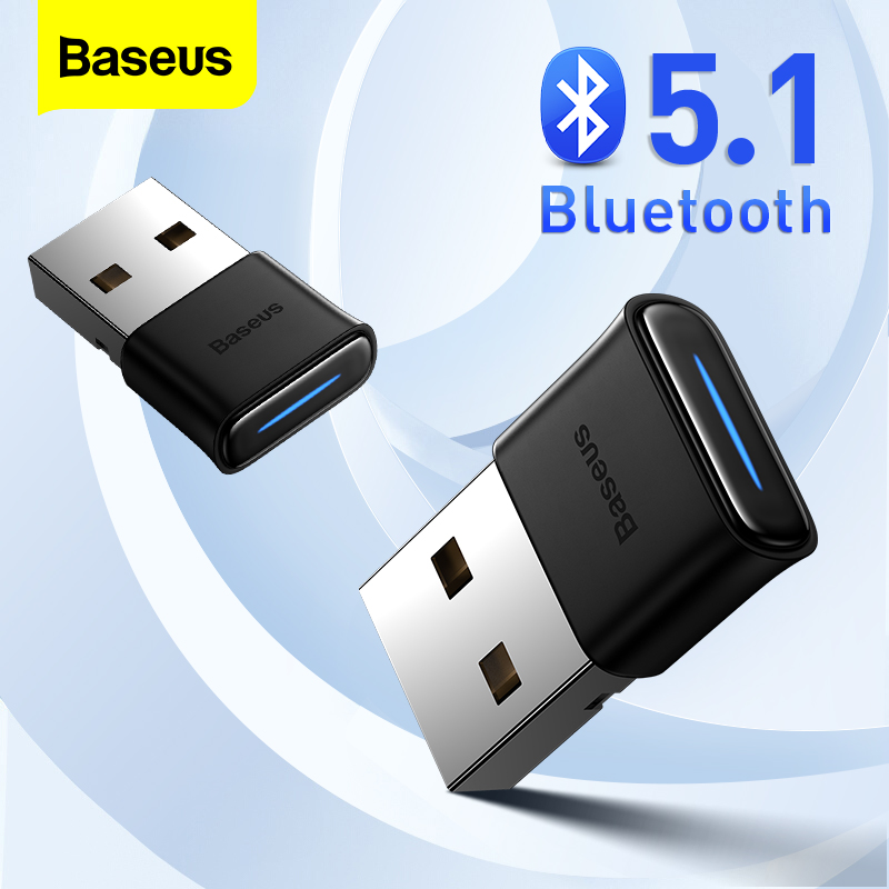 Baseus USB Bluetooth Adapter Bluetooth 5.0 Music Audio Receiver Transmitter For PC Speaker Wireless Mouse USB Transmitter. 