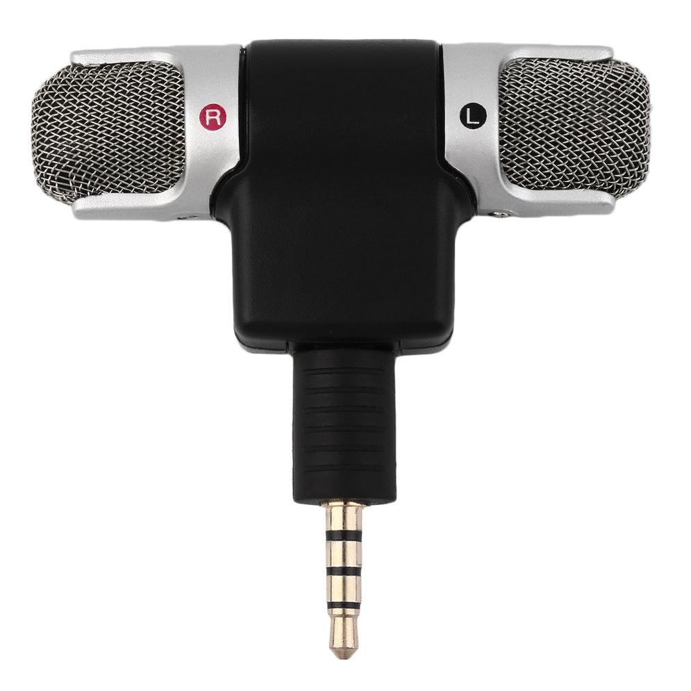 LALA High Performance 3.5mm Jack Portable Mini Mic Digital Stereo Microphone for Recorder Phone Sing Song Karaoke