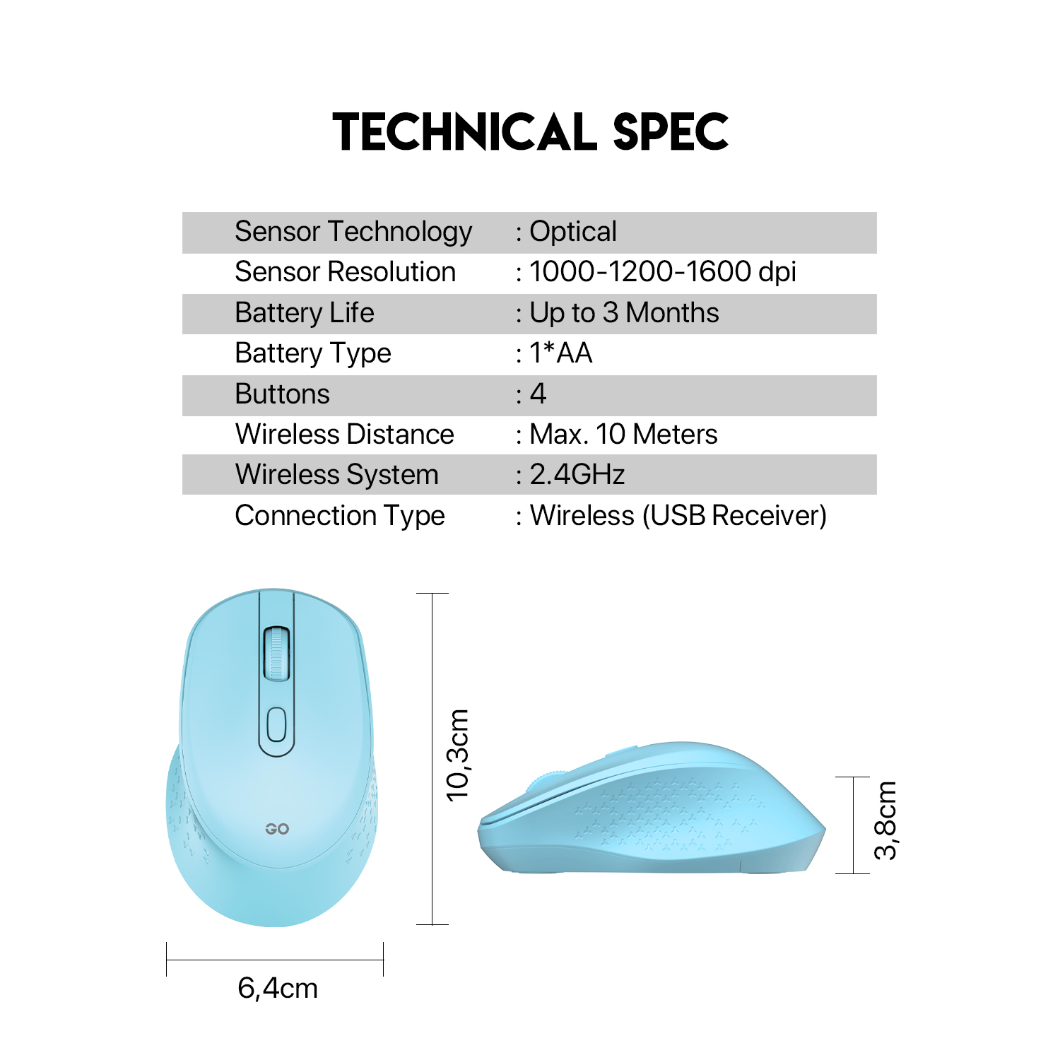 FANTECH GO W606 Wireless Mouse With 2.4GHz Wireless Connection  Ergonomic Design For Gaming Gammer Office Home. 