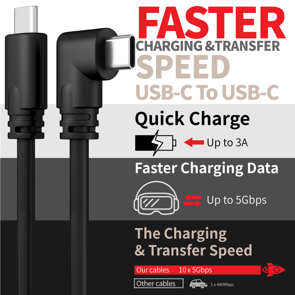 Link Cable for Quest 2 USB 3.1 Data Transfer VR(C-C,5M). 