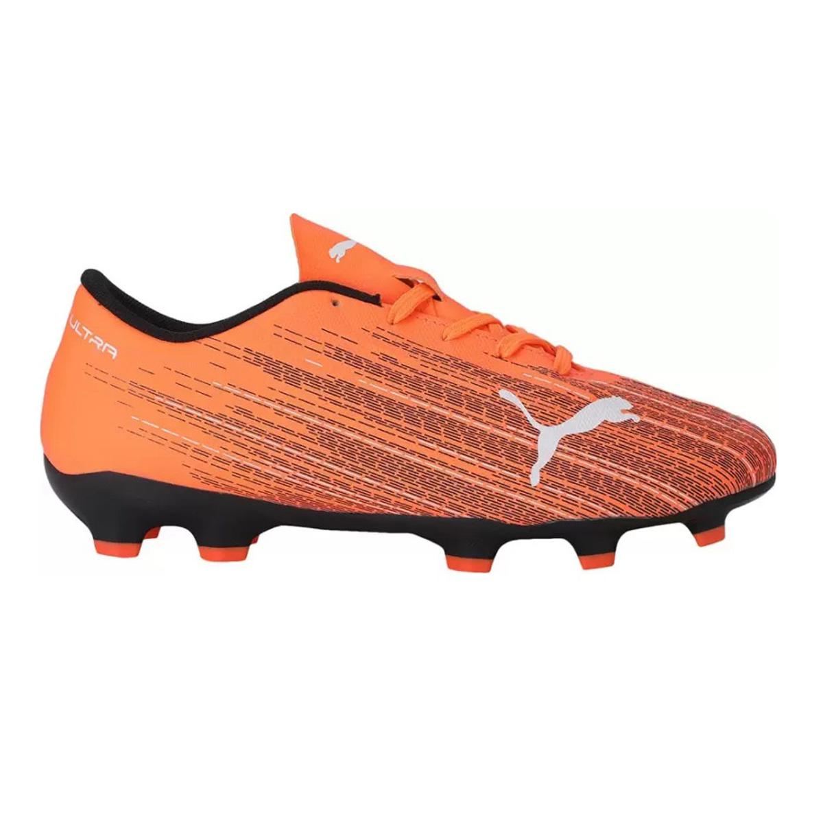 black and orange football boots