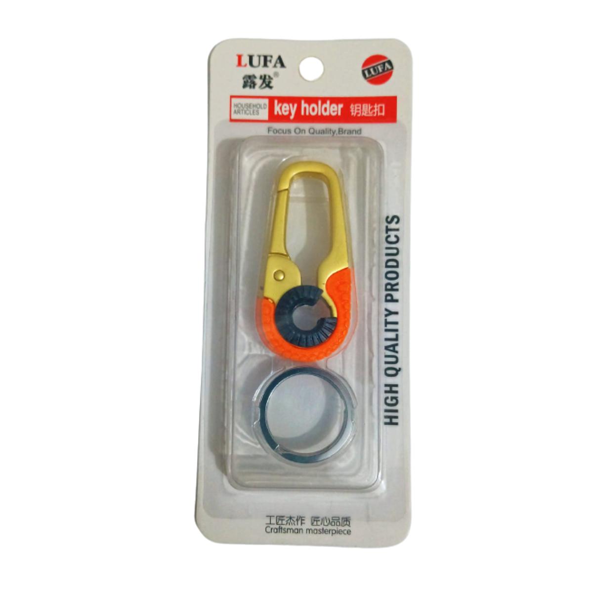 LUFA Gold Orange Antique Metal Keychain for Men Stylish Or Girl