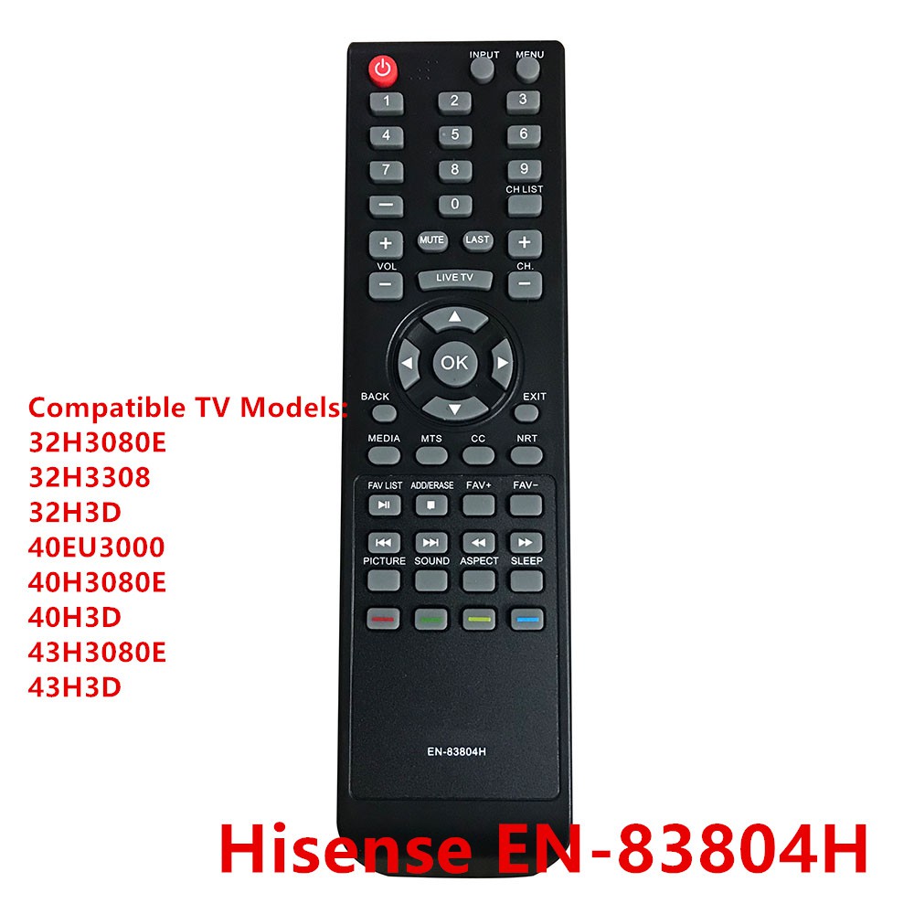 Hisense EN-83804H New Remote control EN-83804H for LCD TV controller Fernbedienung for HD 32H3080E 32H3308 32H3D 40EU3000 40H3080E 40H3D 43H3080E 43H3D Hisense Televisions