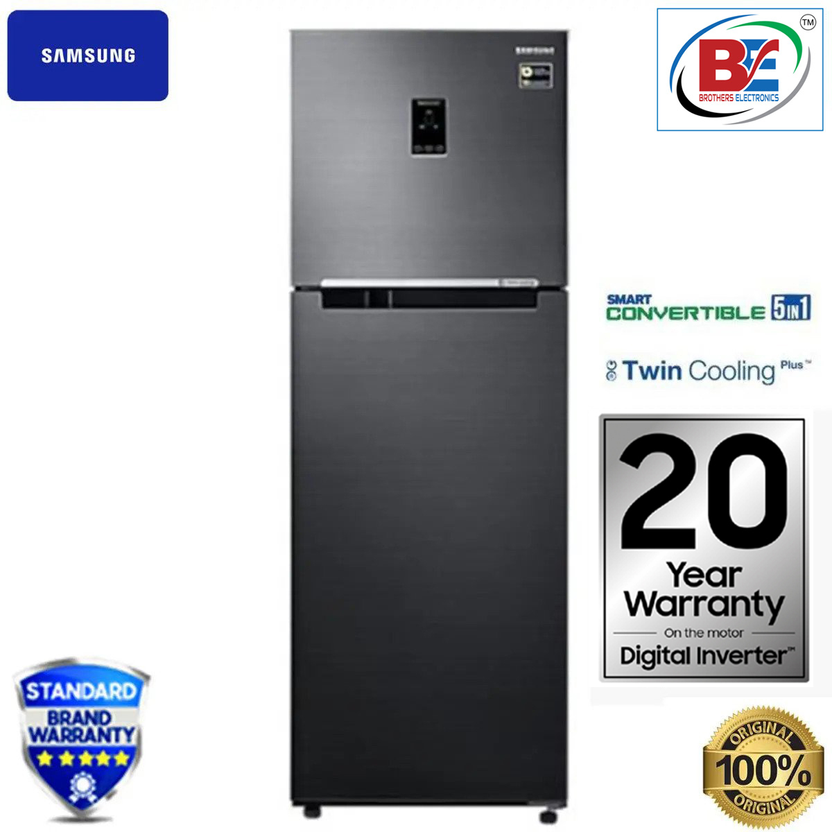 Samsung Top Mount Refrigerator With 5 in 1 Convertible Mode Model-RT47K6231BS/D3 I 465L