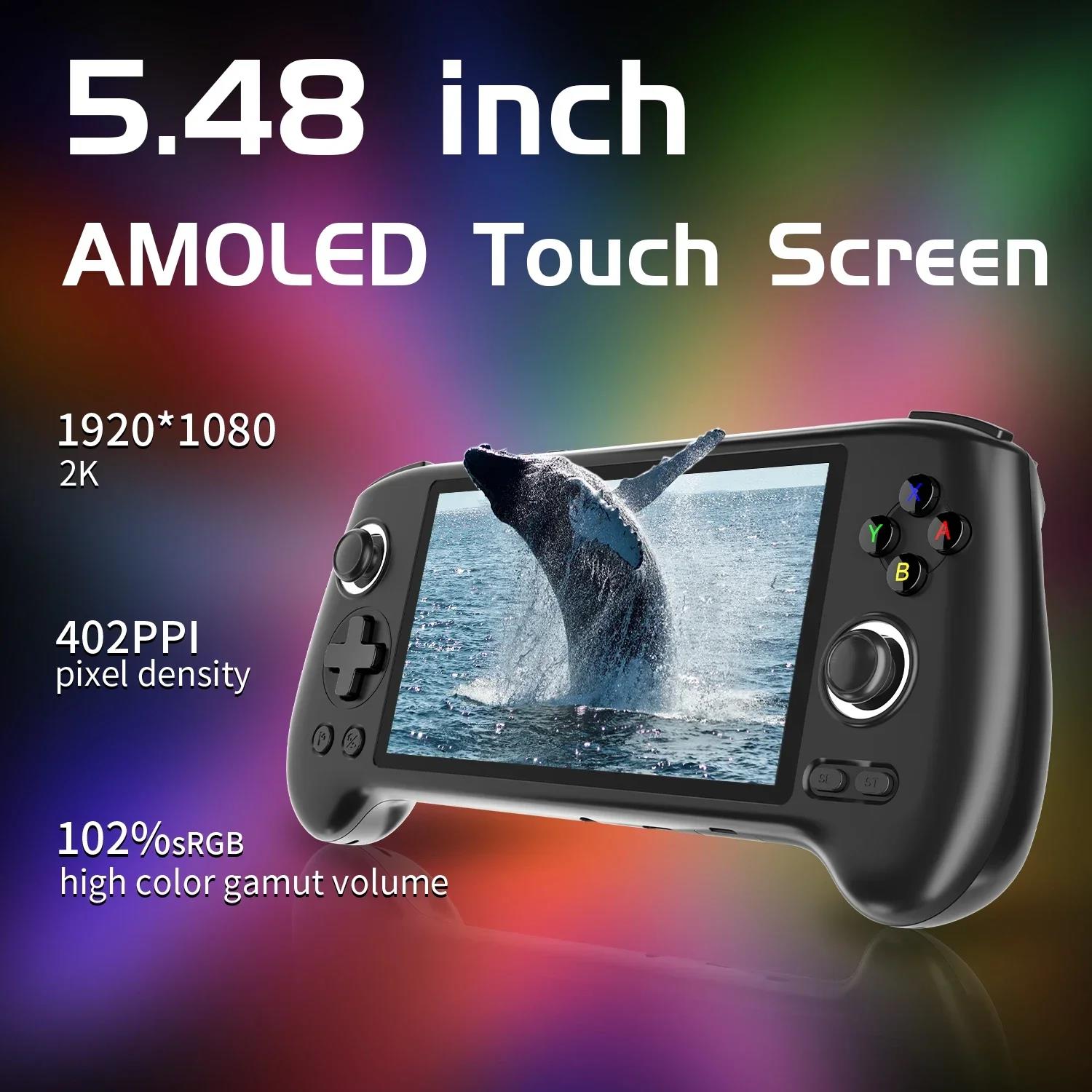 ANBERNIC RG556 Portable Game Console 5.48' AMOLED Handheld Game Console Players Screen Retro Game Console Video Games Consolador. 