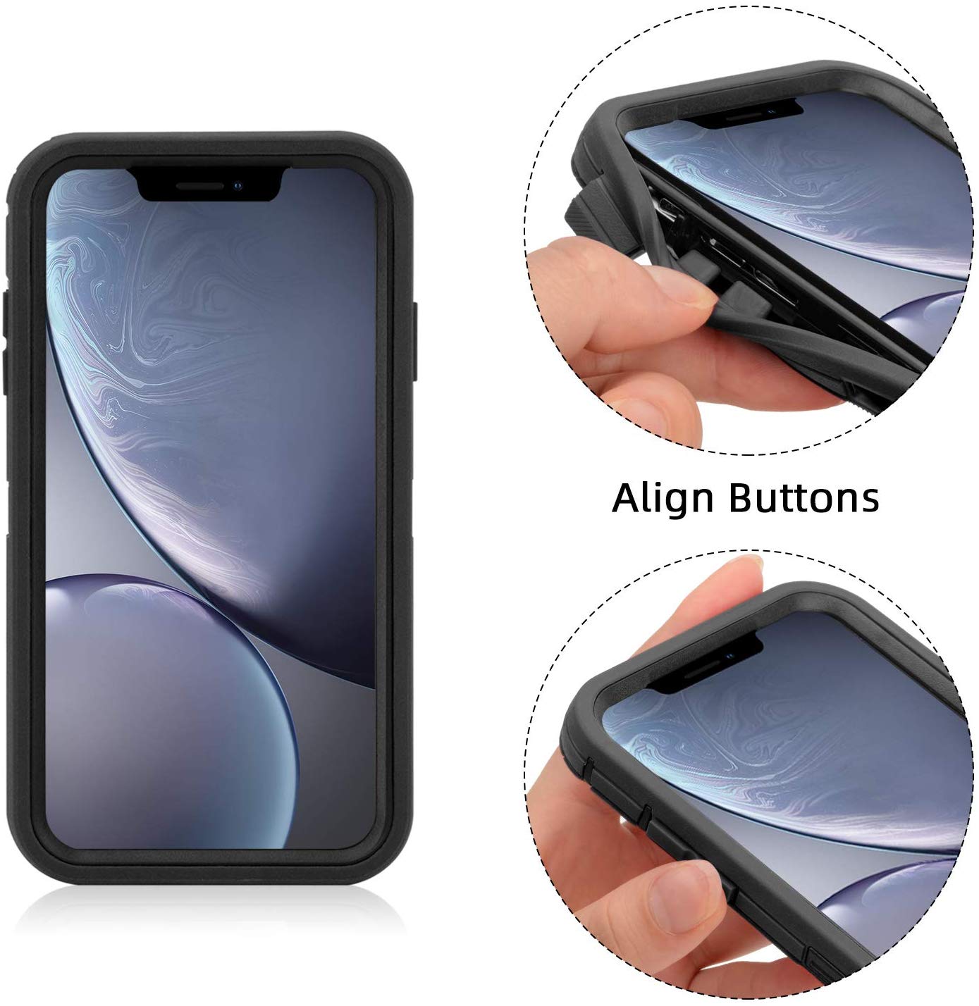 iPhone XR Case, iPhone Xs Max Case, iPhone Xs Case,Heavy Duty Defender Shockproof Hard PC Bumper+Soft TPU Back Cover Full Body Protective Phone Case for iPhone XR/ Xs Max/X/Xs. 