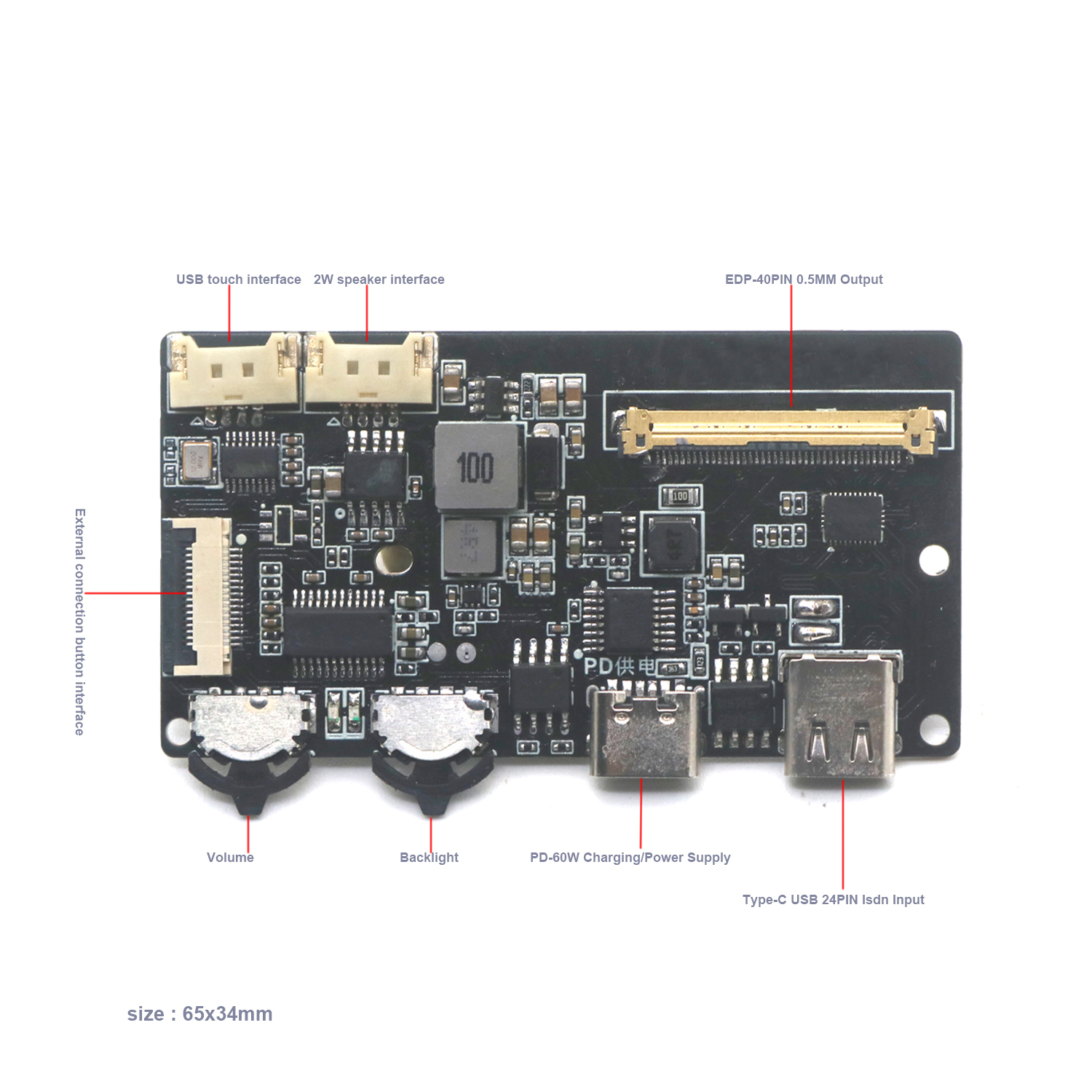 Isdn USB Type-c To EDP Driver Board 2K 4k 60hz 30PIN 40PIN LED LCD Projector Screen Display Laptop Notebook Phone Coaxial Cable. 