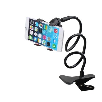 Phone Stand with Long handle_360 degree rotate Long Mobile Stand_Universal Flexible Long Arms Lazy Bed Desktop Mobile Phone Holder Stand - Black