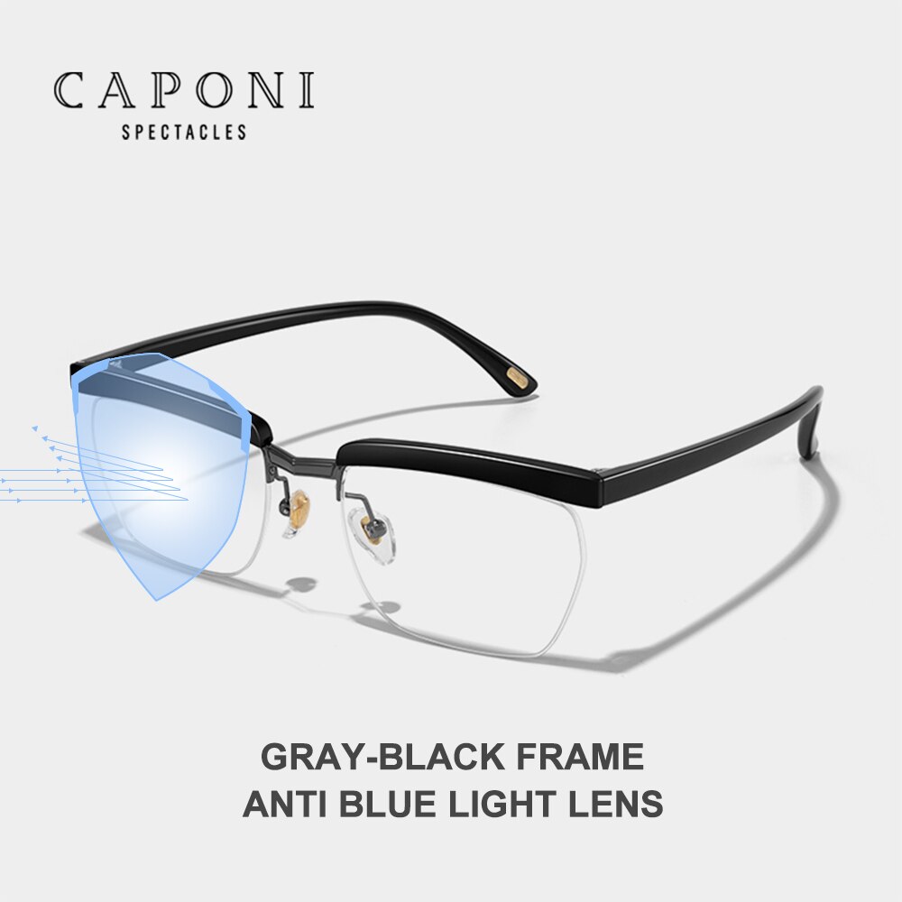 CAPONI Tom Hardy Legend Glasses Men Half Frame Computer Glas【2023】ses