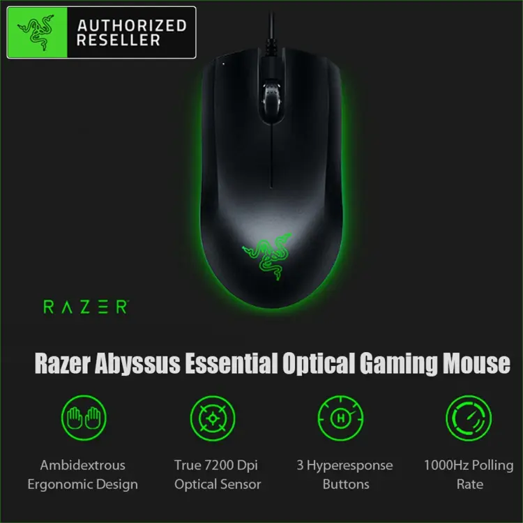 Razer Abyssus Essential Optical Gaming Mouse w/True 7200 DPI