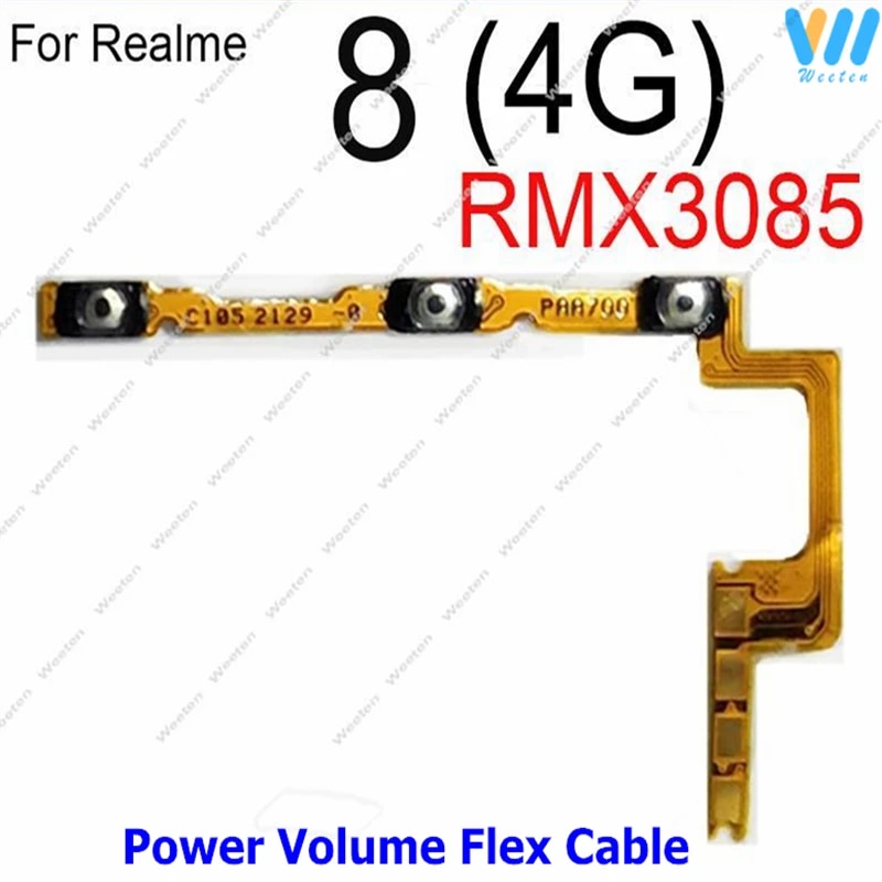 ON OFF Power Volume Button For Realme 7 8 8S 4G 5G 8Pro 8i Power Volume Side Key Mini Button Ribbon Flex Cable Spare Repair Part. 