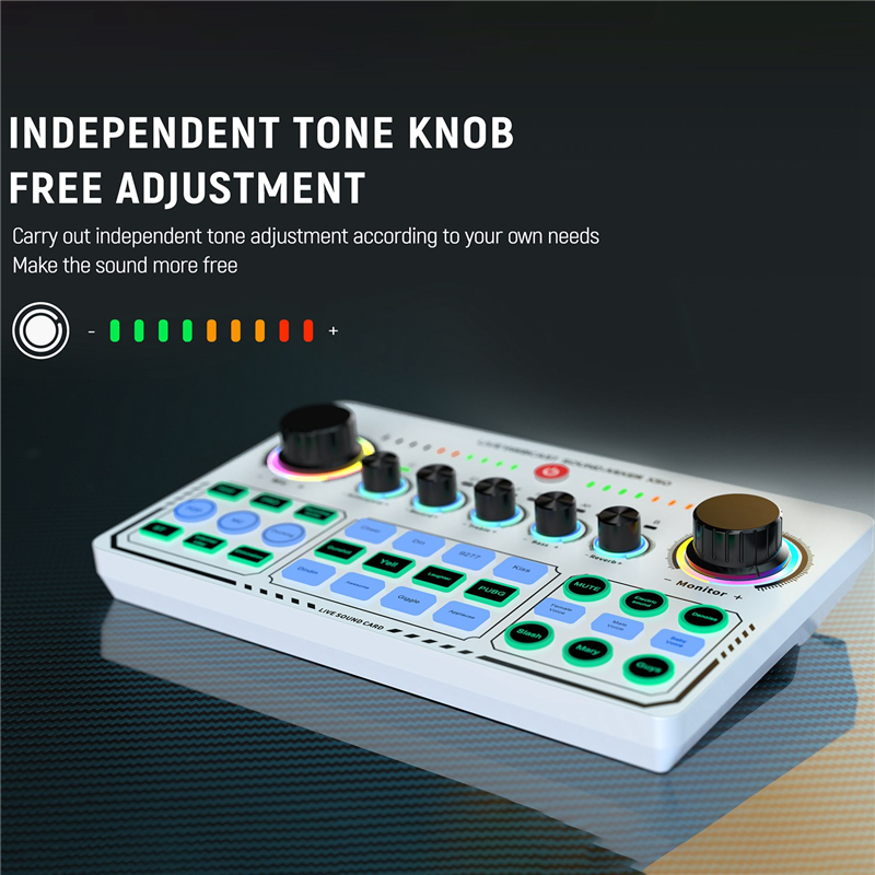Professional Recording Sound Cards Studio Sound Card X50 Live Broadcast Audio Mixer Interface for Living Games. 