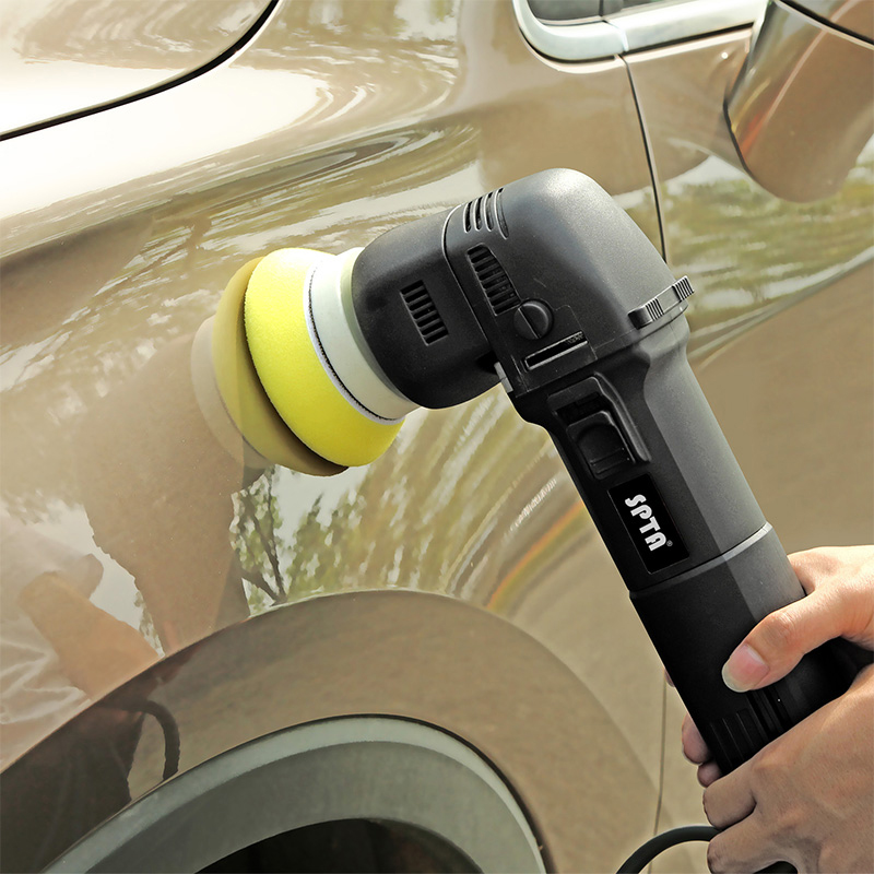 SPTA 3" 75mm Electric Mini Car Polisher 780W Random Orbit Dual Action Polishing Waxing Machine with Sponge Buffing Pads. 
