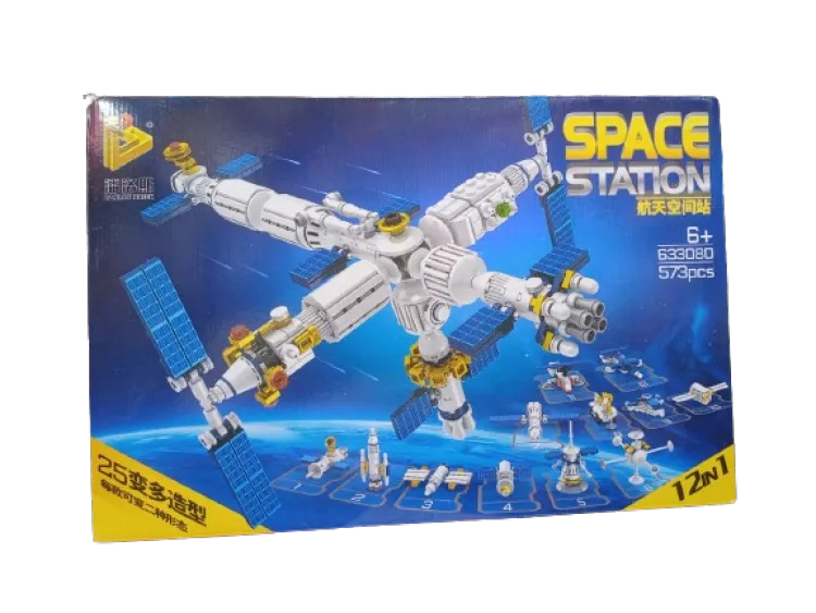 Block Set Lego Space Station 573 piece high quality blocks Box size