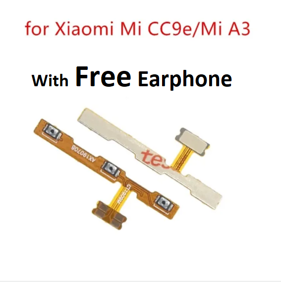 For Xiaomi Redmi mi a3 Replacement Volume Side Key Button Flex Cable On Off Switch Flex Cable Replacement Repair Parts - Mobile Phone Flex Cables(with free earphone). 